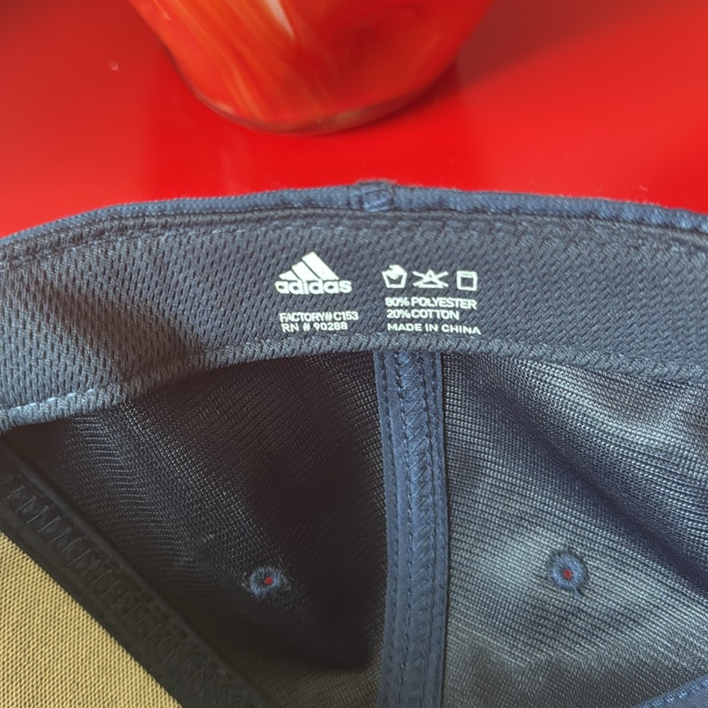 ADIDAS Aeroready Cap Hat Blue Red Detail Adjustable NWOT - Picture 8 of 9